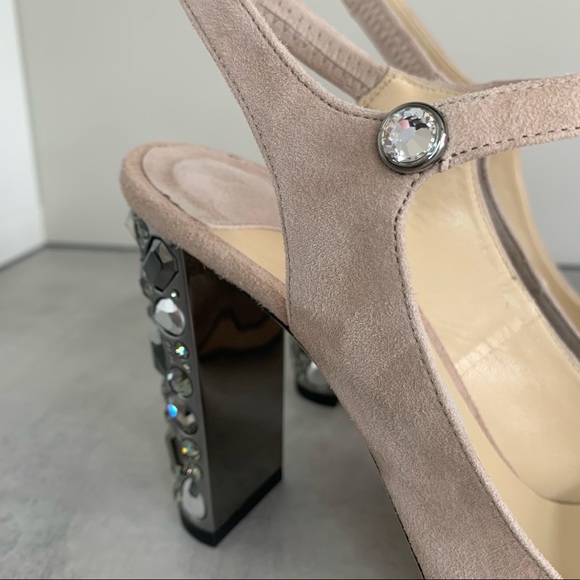 Jimmy Choo Meagan100 Pink Suede Ballet Shoe - Picture 8 of 16